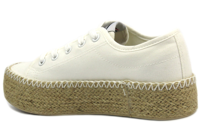Dámské tenisky s copánkovou podrážkou - LEE COOPER LCW-24-44-2410L, bílé