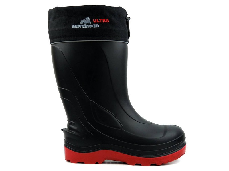 Vysoké pánské holínky Wellington s odnímatelnou izolací - NORDMAN PE-31UMM, černá
