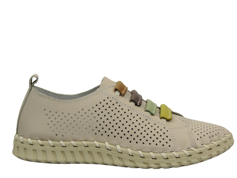 Dámské kožené polobotky - Nika Komfort H-260, béžová