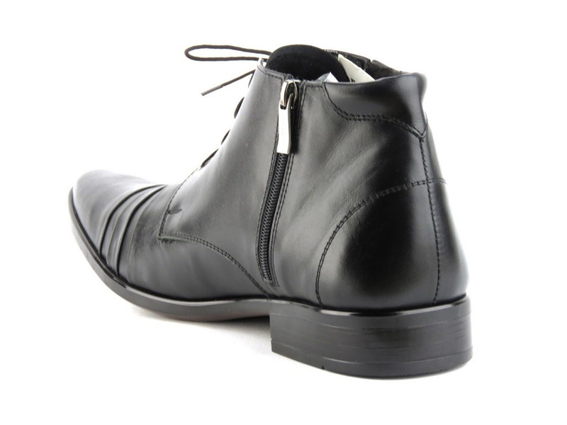 Elegantní pánské boty z lícové kůže - Moskała 254, černá