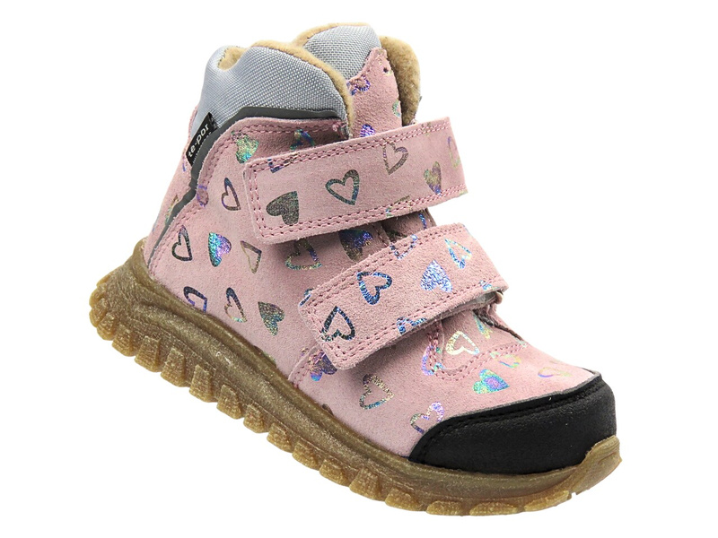 Dětské kožené kotníkové boty Jamet 2218, růžové