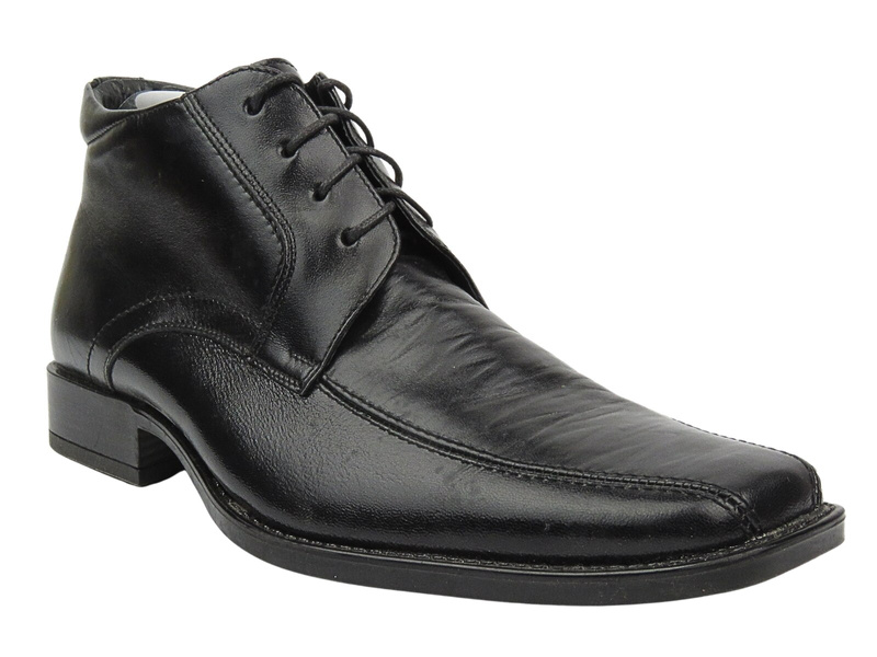 Elegantní pánské kožené boty - Conhpol 5289, černá