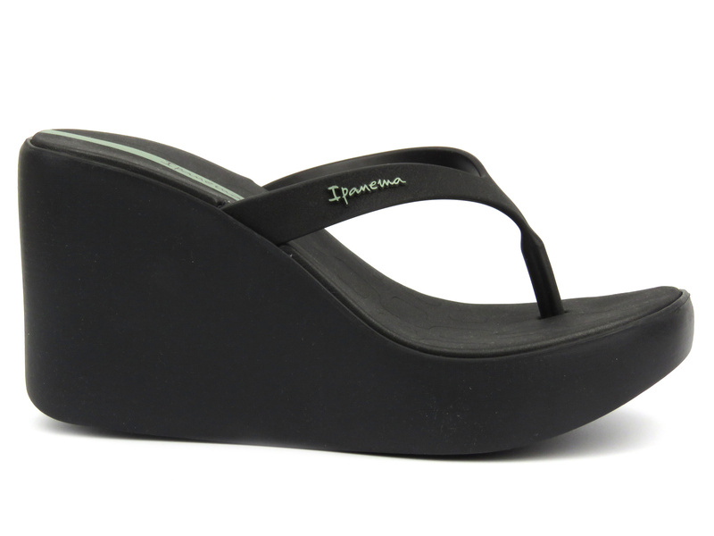 Dámské gumové pantofle na klínku - IPANEMA 83423, černo-šedé