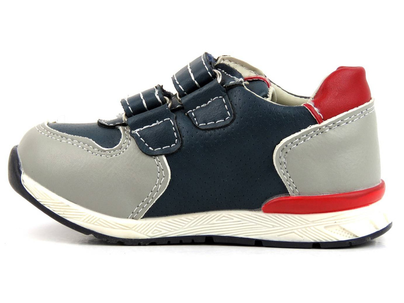 Dětské boty na suchý zip - AMERICAN CLUB 5318-03, šedá a tmavě modrá