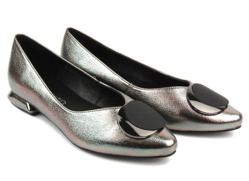 Dámské boty, balerínky - Potocki 24-12359, stříbrné