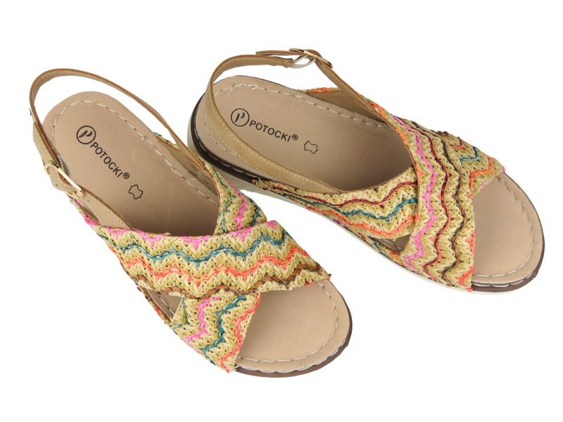 Pohodlné dámské sandály Potocki 26-90374, multicolor – lehké a stylové na léto