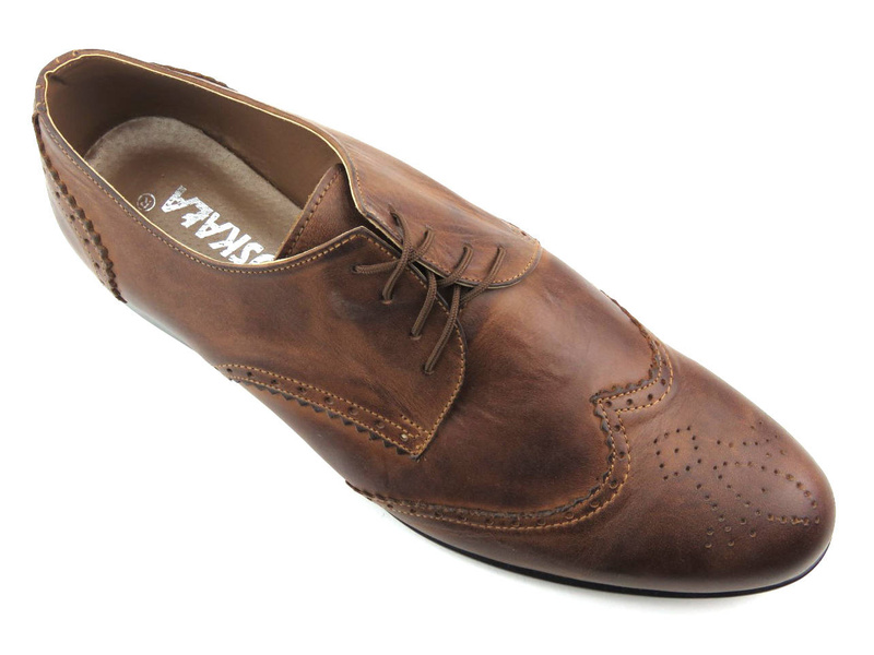 Lehké boty, pánské návleky MOSKAŁA 238/203, hnědé