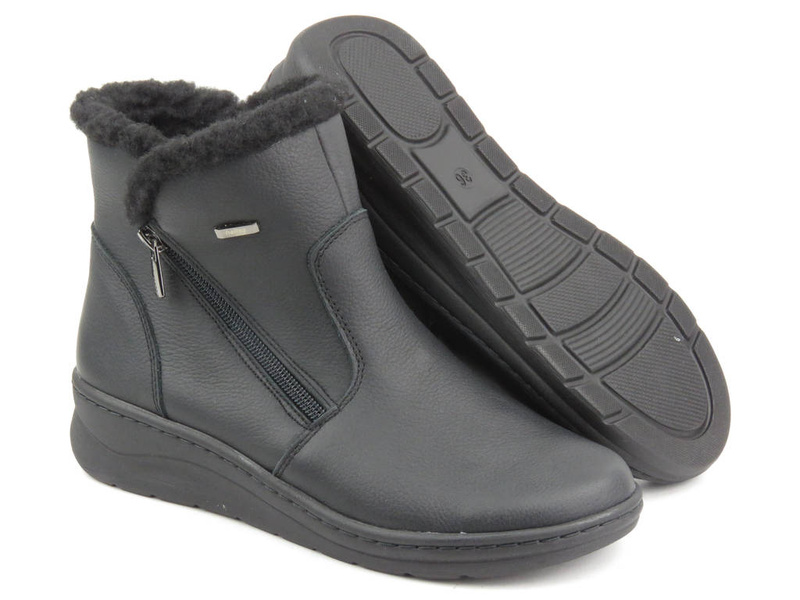 Dámské kozačky s ovčí kůží - HELIOS Komfort 514S, černé