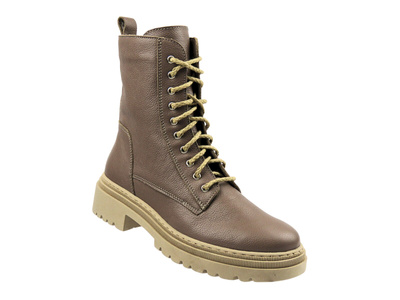 Pohodlné dámské kotníkové boty z přírodní kůže Helios Komfort 1363, taupe