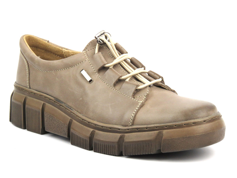 Dámské polobotky z přírodní kůže - Helios 407, béžová