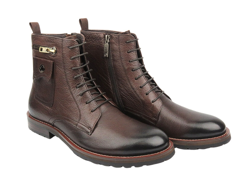 Vysoké kozačky, pánské kozačky s módní taškou - JOHN DOUBARE 159B-032D33R, hnědá