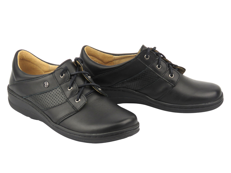 Dámské kožené nízké boty HELIOS Comfort 399, černé 2
