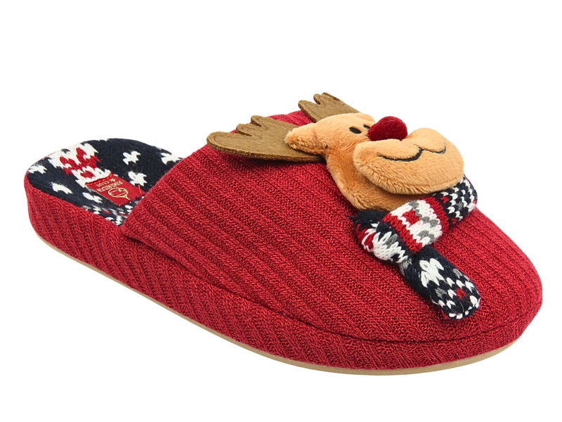 Dámské teplé vánoční pantofle American Club SL 20/24, červená
