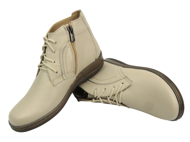 Lehké, pohodlné dámské kotníkové boty - HELIOS Komfort 612S, ecru