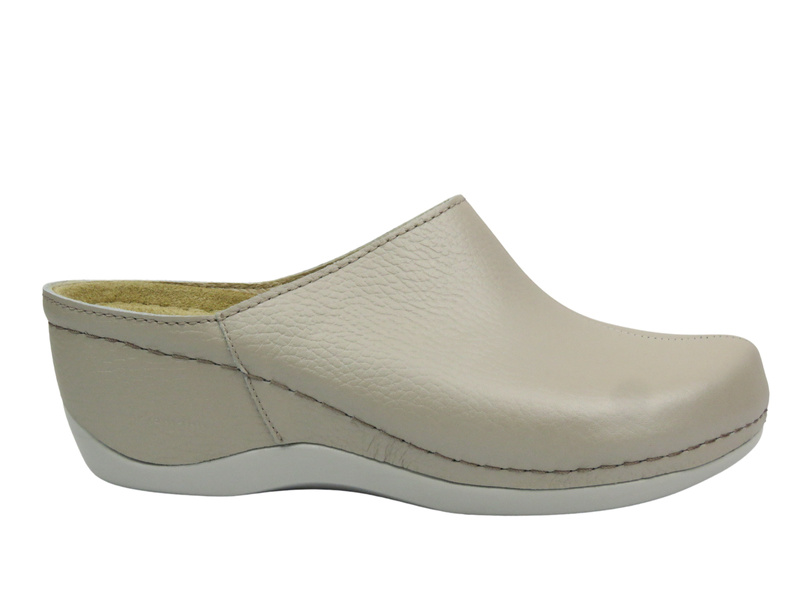 Kožené dámské sandály na klínku BERKEMANN 01753-702 Béžová nazouvací