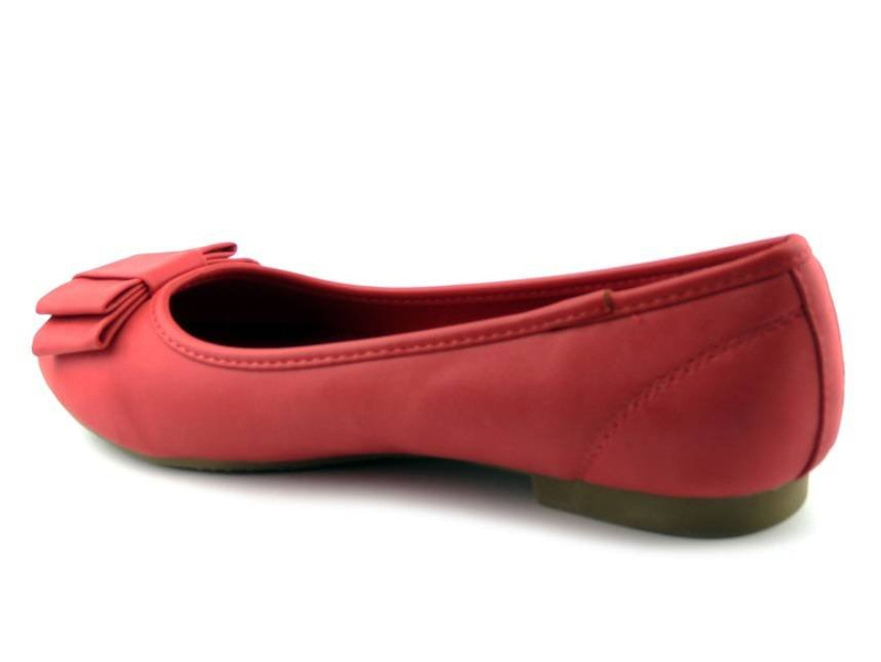 Dámské balerínky s mašlí - AMERICAN CLUB GDS120703-1-1, červené