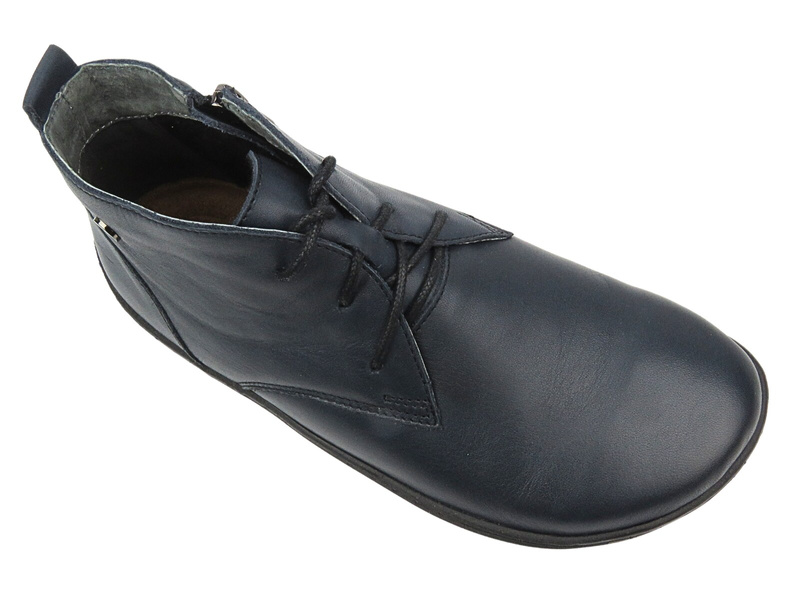 Barefoot kožené minimalistické dámské kotníkové boty tmavě modré HELIOS Komfort 699