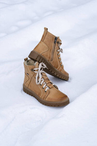 Dámské kožené boty zateplené vlnou - HELIOS Komfort 577W, cappuccino