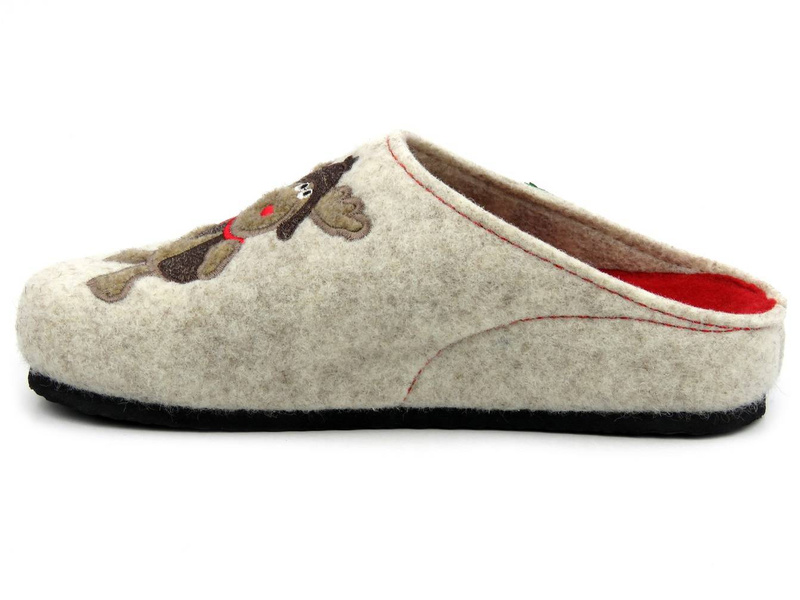 Ideální jako dárek, dámské pantofle - BRINKMANN 320016-81, krémové se soby