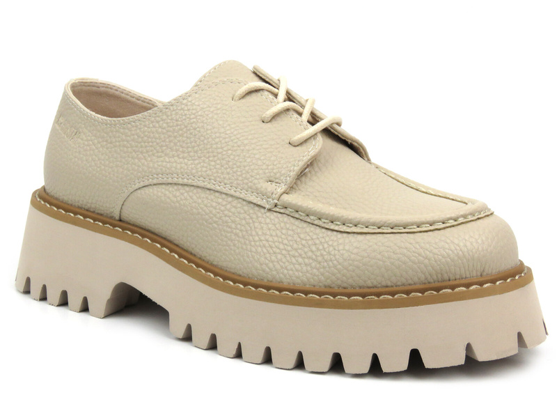 Kožené boty, dámské mokasíny - Big Star NN274053, béžová