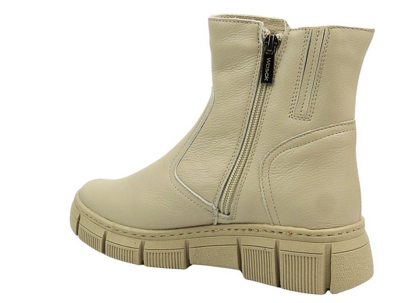 Pohodlné dámské boty z měkké kůže - WASAK 0730, ecru
