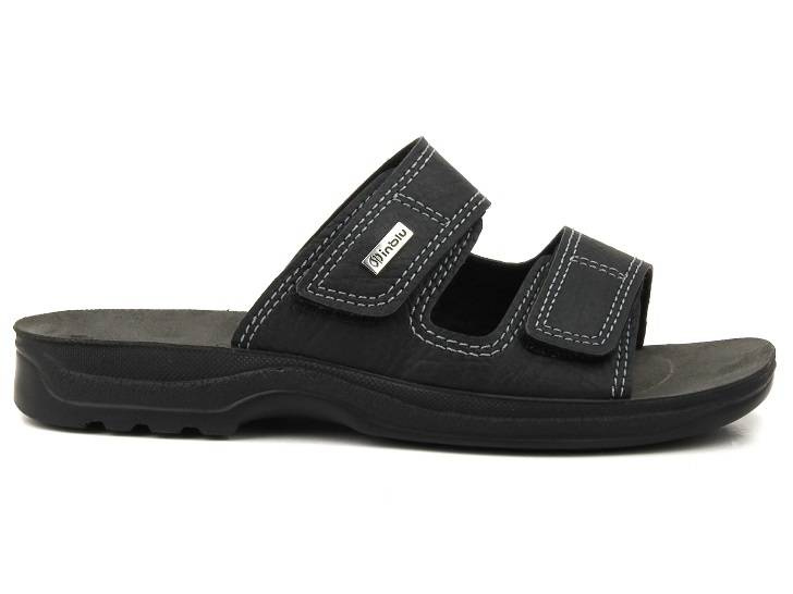 Pánské žabky se dvěma pásky na suchý zip - INBLU TG-06, černé