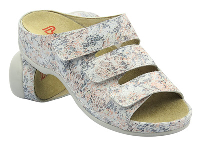 Dámské sandály na suchý zip bílé květy BERKEMANN Franziska 01007-054*  