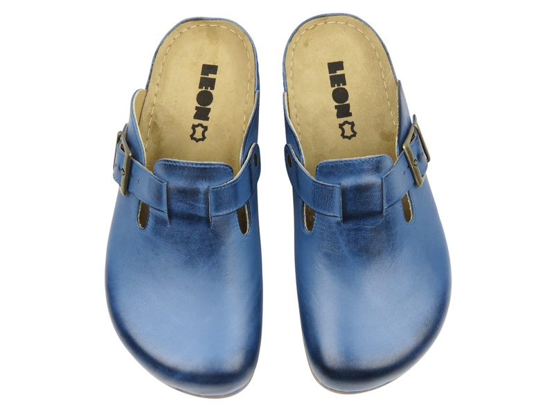 Pánské kožené pantofle tmavě modré Leon 707M