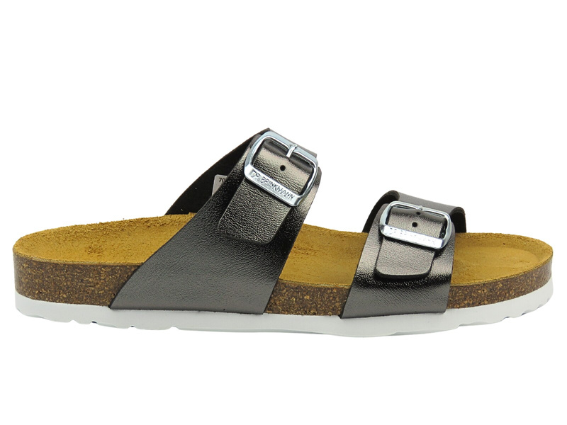 Kožená stélka, pohodlné dámské pantofle, šedé Brinkmann 700993-9.