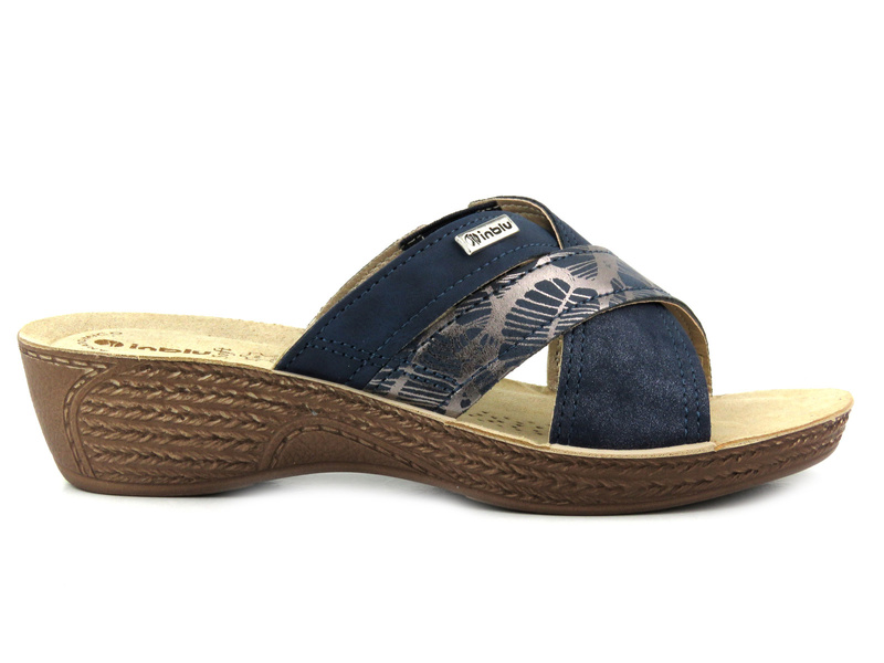 Lehké, pohodlné dámské žabky - INBLU GL-55, tmavě modrá