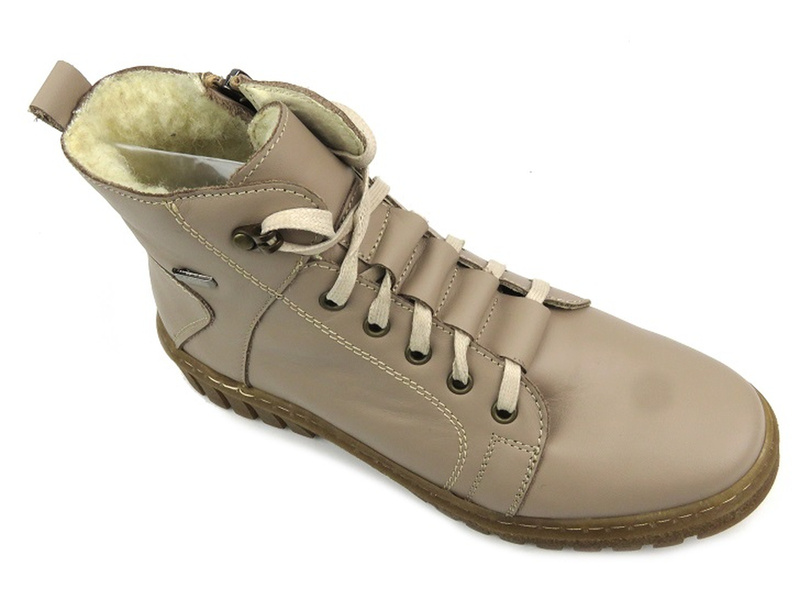 Dámské kožené boty zateplené vlnou - HELIOS Komfort 577W, cappuccino