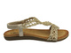 Dámské sandály na ploché podrážce nazouvací zlaté Artiker 56C1281