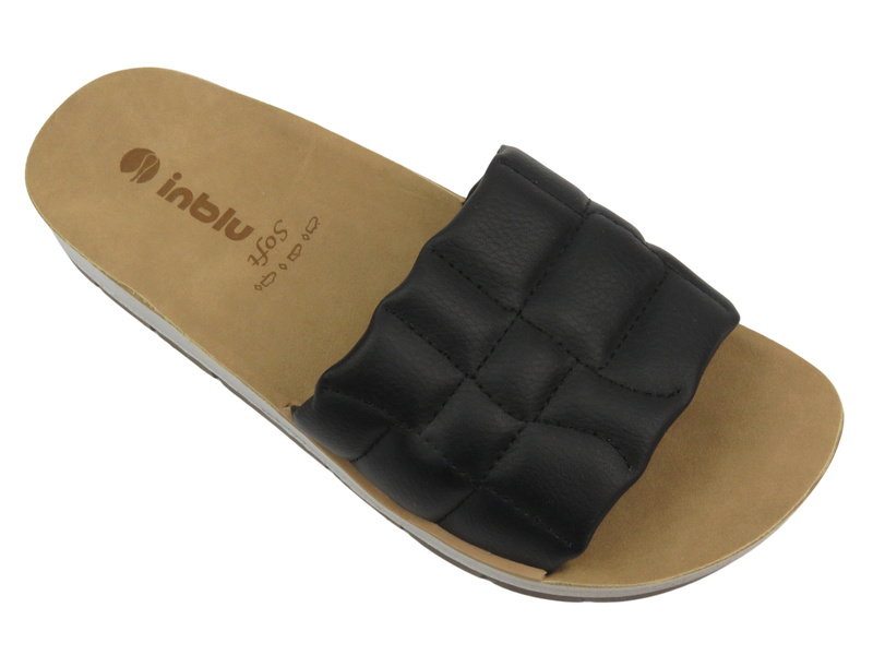 Dámské žabky z ekologické kůže - INBLU AMALFI, Black