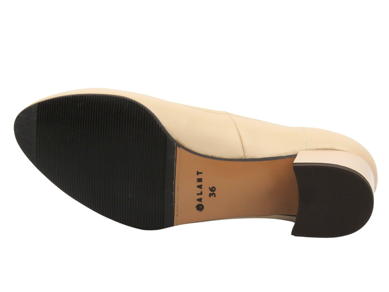 Kožené lodičky na podpatku – GALANT 3013, béžové