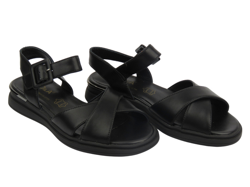 Dámské sandály na platformě - S. Barski CR51-473, černé