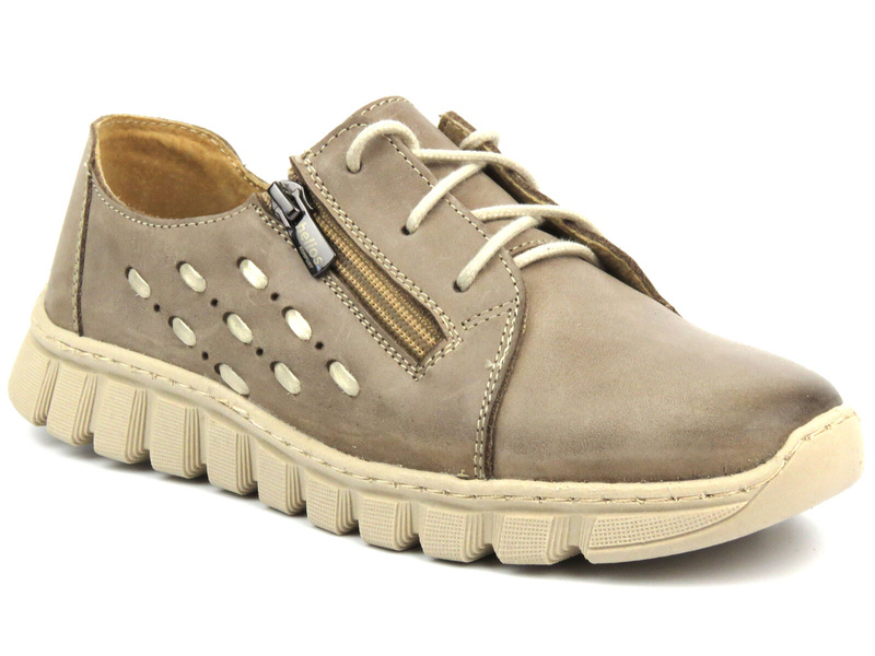 Pohodlná dámská kožená polobotka - Helios 422, béžová