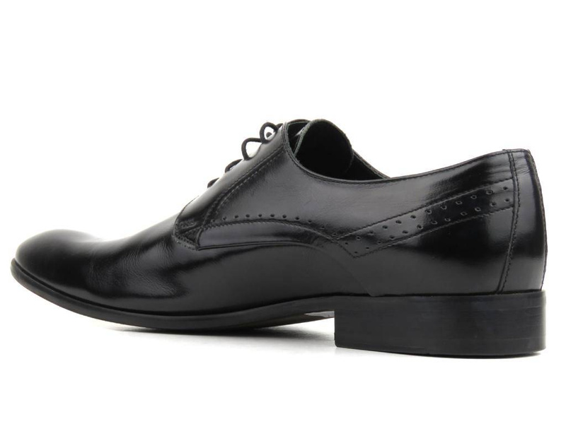 Kožená pánská společenská obuv - CONHPOL 3611-0017, černá