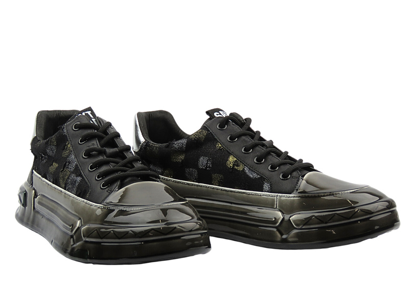 Moderní pánské tenisky černé JOHN DOUBARE 24126