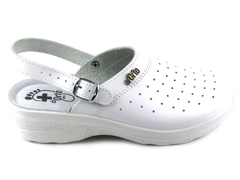 Kožené dámské sanitární a zdravotní pantofle - Dr Orto 157D002, bílé