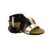 Dámské kožené sandály černo-zlaté – Venezia W001LEGOOBS137