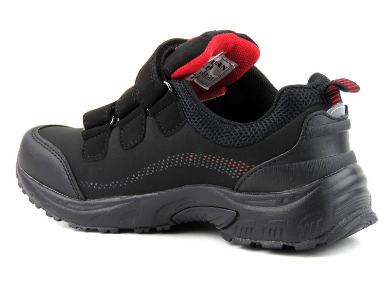 Dámské trekingové kalhoty se zapínáním na suchý zip - AMERICAN CLUB WT52/21(22), černo-červené