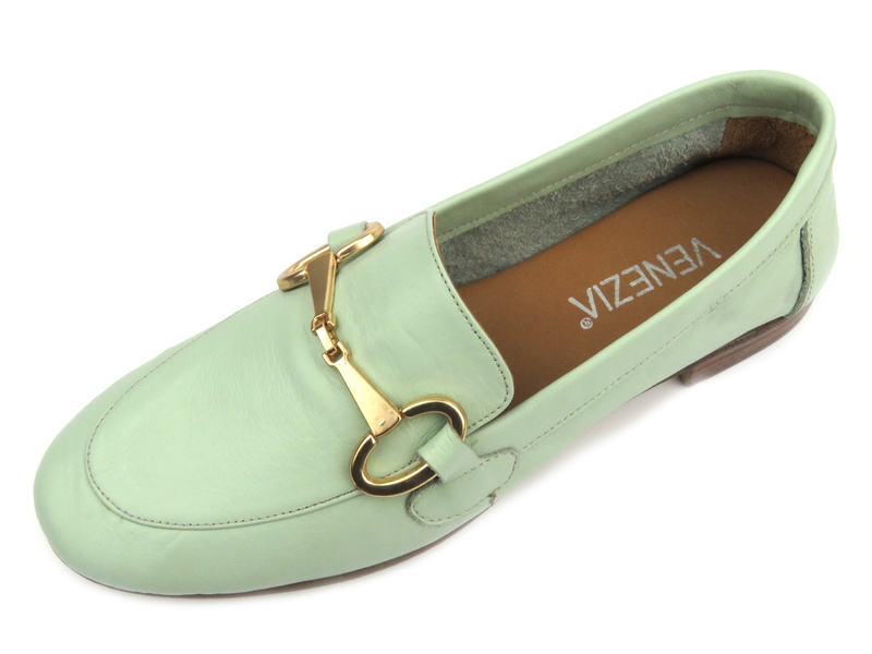 Dámské mokasíny se zlatým zdobením - VENEZIA E246, černé