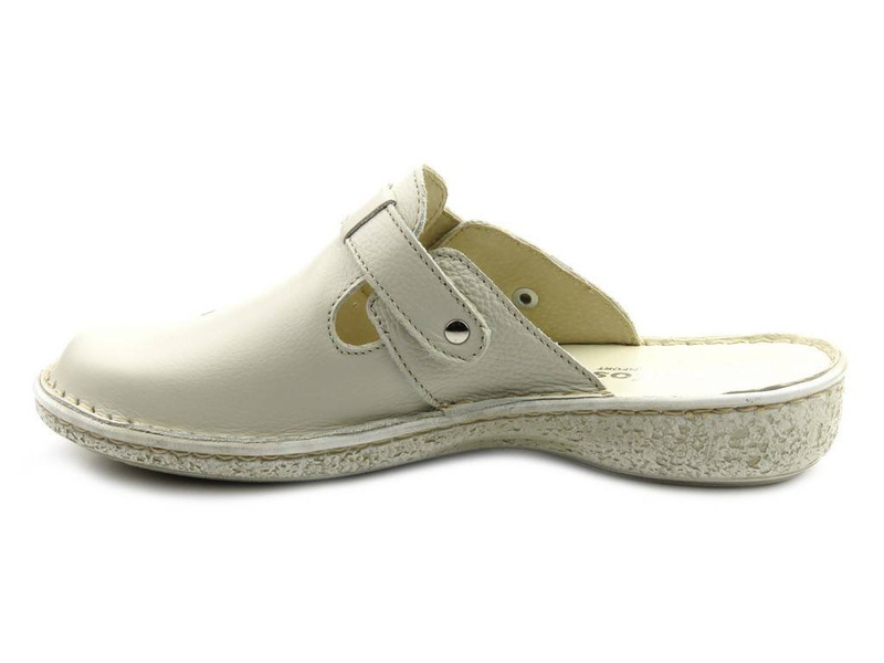 Dámské žabky s nastavitelným páskem - Helios Komfort 264, krémové