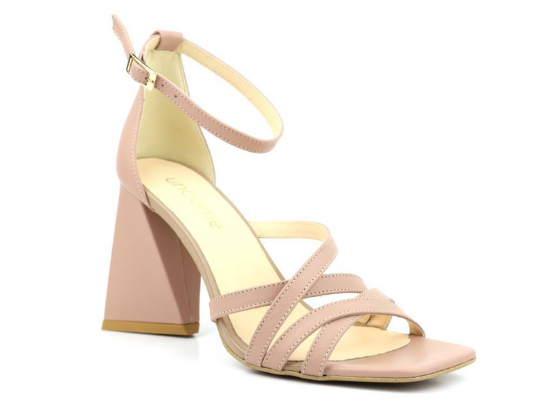 Dámské sandály s nápadným podpatkem - Uncome 36257, růžové
