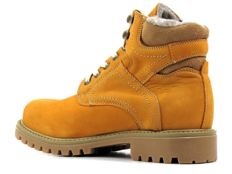 Dámské kožené boty zateplené vlnou - HELIOS Komfort 616/2G, camel