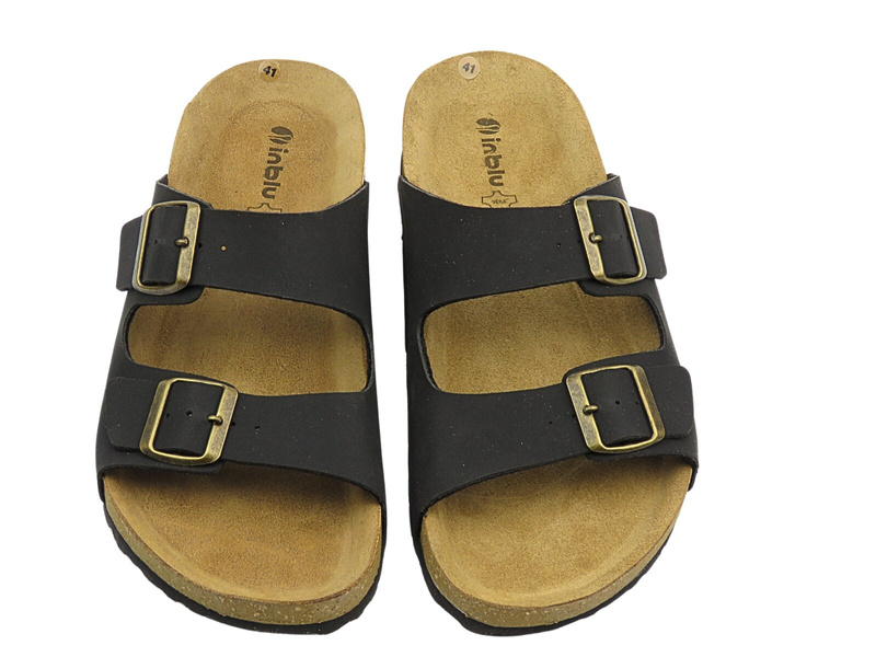 Pánské pantofle s přezkami černé INBLU NU-12