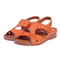 Kožené dámské sandály na suchý zip - Syrena 908, oranžové