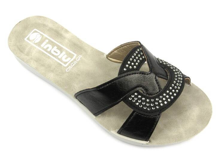 Pohodlné, ploché dámské pantofle INBLU BM-62, černé