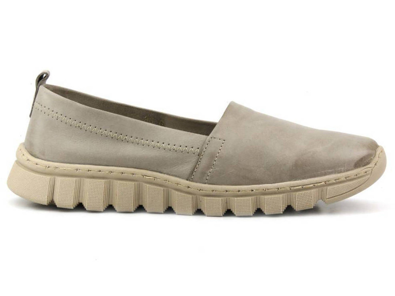 Kožené boty, dámské mokasíny na jaro a léto - HELIOS Komfort 405, šedá