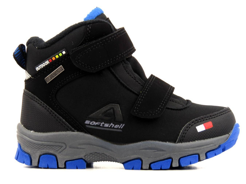 Dětské zimní trekingové kalhoty s fleecem - AMERICAN CLUB Soft Shell WT70/21, černé